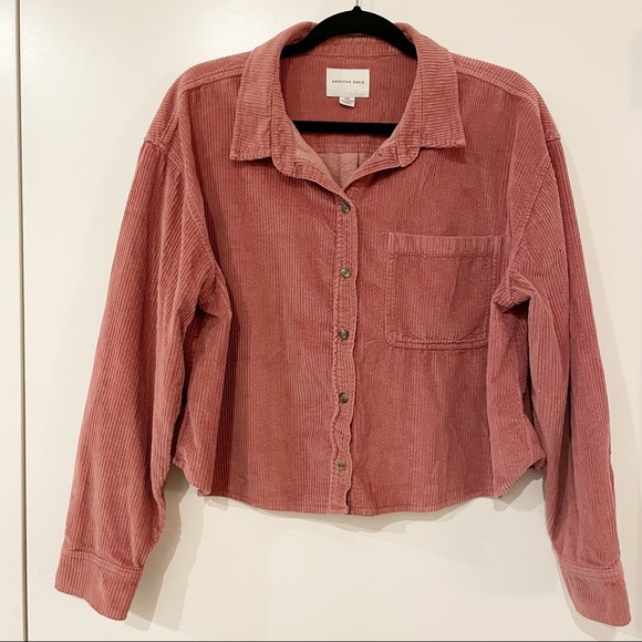 American Eagle Outfitters Tops - American Eagle Outfitters Cropped Corduroy Shirt Size Large